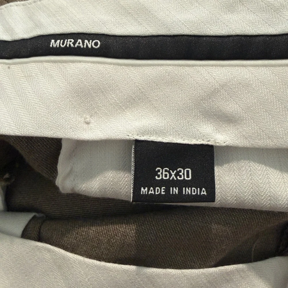 Murano Mens Dress Pants‎ 36x30 Tan Brown Pleated Front Straight Leg Trousers